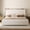 Beige, variant on VIPLOV 58" Tall King Size Platform Bed Frame with Velvet Wingback Headboard & Channel Tufting Design, Silver Metal Trim and Chrome-Plated Legs, Beige
