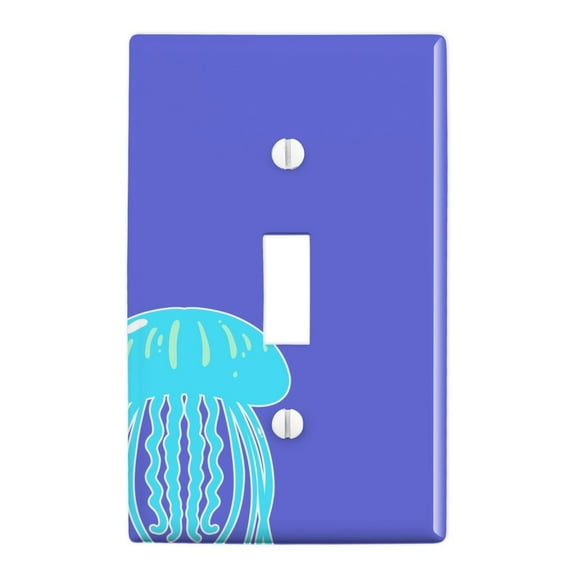 Cute Jellyfish Tentacles Ocean Plastic Wall Decor Toggle Light Switch Plate Cover