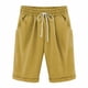 thumbnail image 2 of Qarigey Pantalones cortos Cintura elástica Pantalones cortos sueltos Pantalones Cintura elástica Sueltos Trajes de verano para mujer Prendas para la parte inferior del cuerpo Amarillo M Qarigey AP002089-81, 2 of 5
