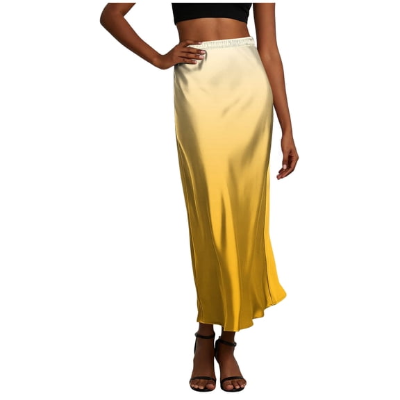 BUIGTTKLOP Women's Satin Maxi Skirts 2026 Spring High Waisted Flowy Long A Line Elegant Business Casual Formal Skirt