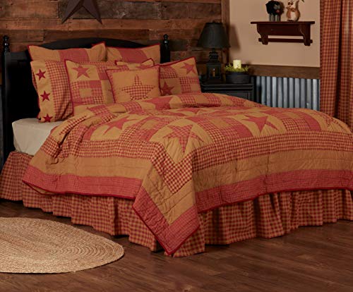 VHC Brands Ridge Patchwork Cotton Rustic Bedding Pre-Washed California King Quilt Cedar Green VHC Brands Ridge Patchwork Cotton Rustic Bedding Pre-Washed California King Quilt Cedar Green
