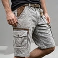 thumbnail image 4 of LODIENY Cargo Denim Shorts for Men Relaxed Fit Washed Distressed Outdoor Hiking Work Casual Shorts with Multi Pockets Gray L, 4 of 5