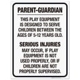 thumbnail image 1 of Play Equipment Is Designed To Serve Children Between The Ages Of 5-12 Sign, Traffic Sign, 18x24 Corrugated Plastic, 1 of 1