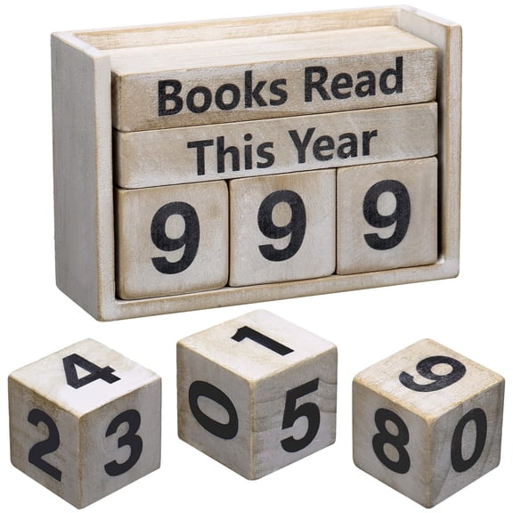 Books Read This Year, Gift for Book Lovers of Up to 999 Book Accessories for Club Members, Students, Teachers, Reading Accessories, White