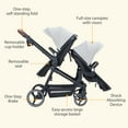 thumbnail image 4 of Foldable Twin Baby Double Stroller with Large Storage Basket and Canopy,Lightweight Travel Stroller Infant Pushchair，Grey, 4 of 6