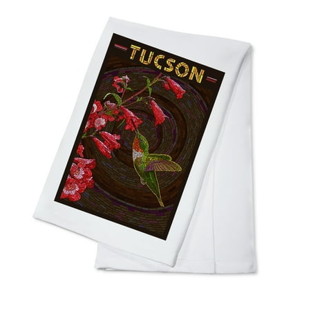 Hummingbird Mosaic Tucson, Arizona - Hummingbird - Mosaic - Lantern Press Artwork (100% Cotton Kitchen Towel) ()