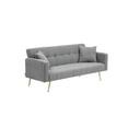 thumbnail image 6 of Newboti Furniture 71.7 - inch Grey Teddy Fleece Sofa Bed with Two Included Throw Pillows BN.8502, 6 of 9
