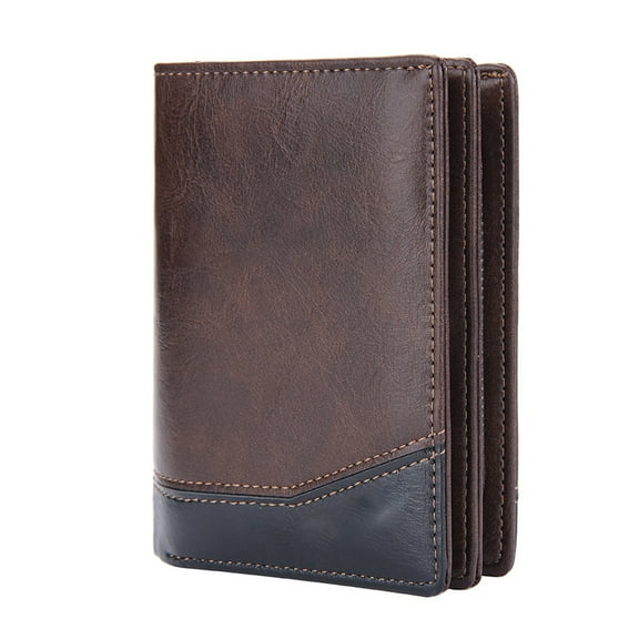 PU Wallet for Men, Smooth Leather Card Holder, Men's Slim Wallet Minimalist Wallet for Men - coffee