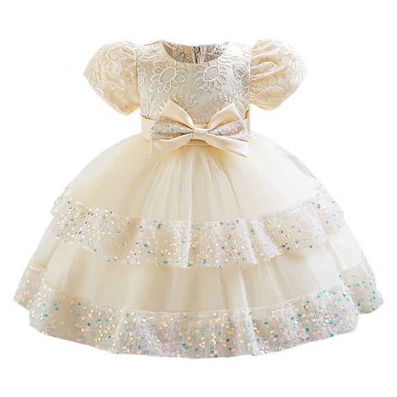 Ketyyh-chn99 Girls and Toddler Graduation Sleeveless A-Line Princess Party Dress Baby Girls Christmas Year Dresses Flower Girl Dress Tutu Dress Kids Birthday Dresses Size for 3-4 Years,Rose Gold