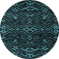 thumbnail image 1 of Ahgly Company Indoor Round Oriental Light Blue Modern Area Rugs, 8' Round, 1 of 4