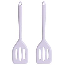 SZDUDU 2Pack Small Silicone Spatula Turner High Heat Resistant Silicone Turner for Cooking Fish, Eggs, Pancakes and More, Purple