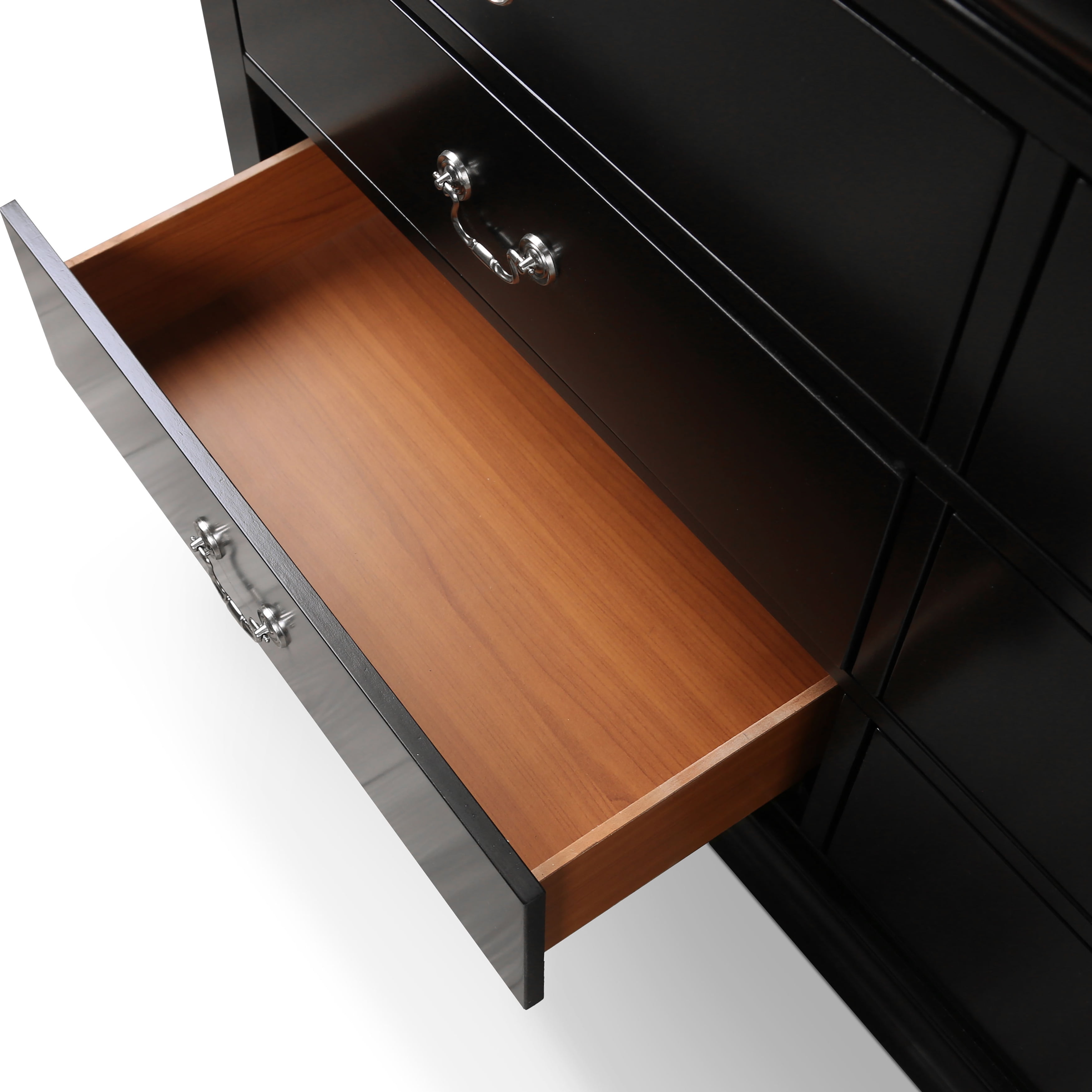 Furniture of America Vrai 6-Drawer Solid Wood Black Dresser