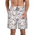 thumbnail image 1 of Fotbe Cute Baseball Trajes de Baño Estampados para Hombre, Shorts de Verano de Secado Rápido, Ropa de Playa, Bañadores-X-Large, 1 of 6