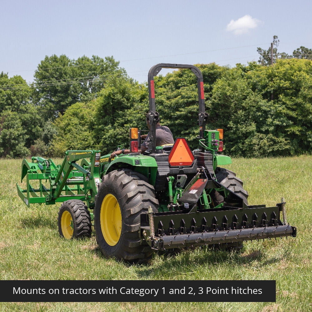 Titan Attachments 3 Point 72" Soil Pulverizer, Quick Hitch Category 1 and 2 Tractors, Drum Spike Seedbed Prep