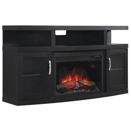 Cantilever TV Stand with 25" Curved Electric Fireplace