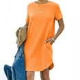 thumbnail image 2 of asddcavvf Robes pour Femmes Mode Décontractée Sport Manches Retroussables Couleur Unie Irrégulière Robe de Tennis, 2 of 3