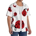 thumbnail image 2 of Gukieu Fly Flying Ladybug Print Men's Short-sleeved Shirts, Button-down Pocket Shirts, T-shirts, Beach Vacation Travel Summer Clothing-XX-Large, 2 of 5