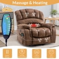 thumbnail image 3 of W WARMHOL Stainless Steel Bronzing Suede Fabric Living Room Convenient Charger Adjustable Tilting Eletric Lift Chair Brown, 3 of 7