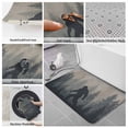 thumbnail image 2 of Forest Bigfoot Bathroom Rugs Set Vintage Sasquatch Animal Silhouette Foggy Dark Forest Plant Non Slip Absorbent Bath Mats 3 Piece Set Bathroom Rug, U-Shaped Floor Mat, Toilet Seat Cover Small Size, 2 of 9