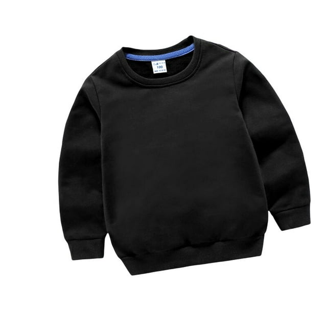 Primavera otoño niños suéter sólido de manga larga bebé niños niñas algodón Top niños ropa sudaderas invierno Bottoming Shirt4T (Tag110) Gao Jinjia LED
