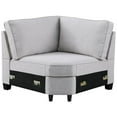 thumbnail image 4 of Devion Furniture Polyester Fabric U-Shaped Sectional Sofa in Light Gray, 4 of 7