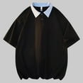 thumbnail image 1 of Styesk T-Shirts pour Homme Mode Décontractée Col Rabattu Manches Courtes Ample, 1 of 6