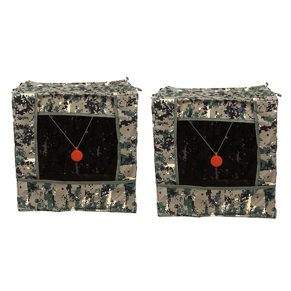 2X Foldable Target Box Aim Practice Tool Sling Shot Recycle Archery Target Case with Silicone Target Buffer Cloth
