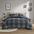 thumbnail image 4 of Mainstays Shadow Plaid 3-Piece Green Comforter Set, Full/Queen, 4 of 12