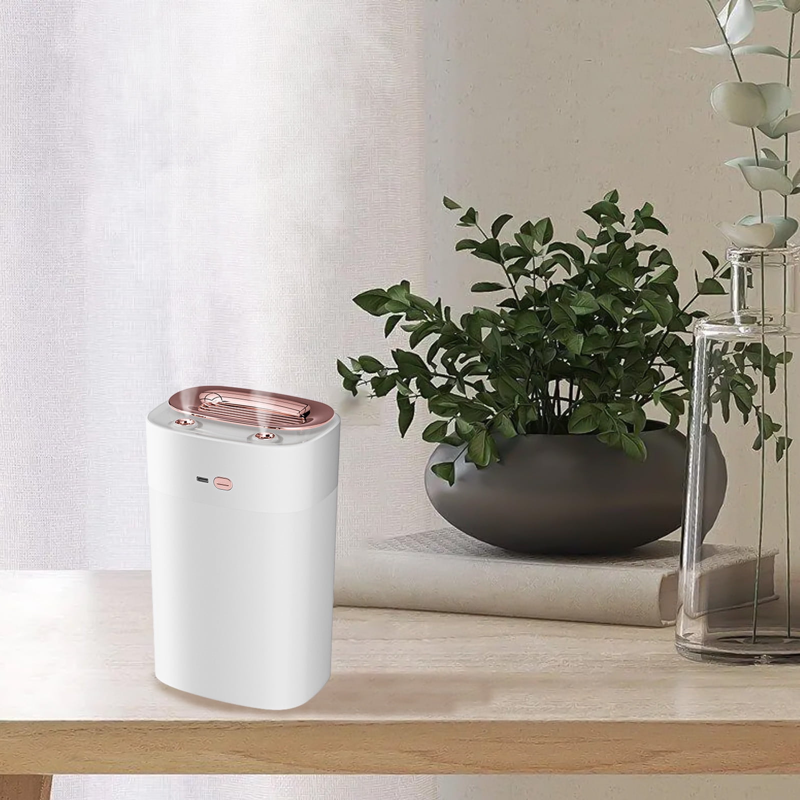 USB Humidifier with Light, Large 1300ML Quiet Cool Mist Humidifier for Car Office Bedroom Plants, Easy to Clean Portable Humidifier for Home Travel, Safe and Overheat Protection