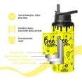 thumbnail image 3 of Bee Happy Gifts 32oz Water Bottles for Women Men, Yellow Bees Stainless Steel Leak Proof Sport & Gym Water Bottle with Flip Straw & Spout Lid (1 PC), 3 of 6