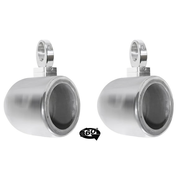 (2) Rockville MAC65S 6.5" 360° Degree Swivel Chrome Wakeboard Tower Speaker Pods