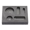 thumbnail image 1 of Molde de lingote de grafito, 3 rectangulares, 2 agujeros redondos, molde de fundición resistente a altas temperaturas para Metal, oro, plata, latón, 1 of 5