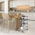 thumbnail image 6 of NEX 3-Tier Rustic Kitchen Cart MDF Wood Top and Metal Frame, Silver, 6 of 7