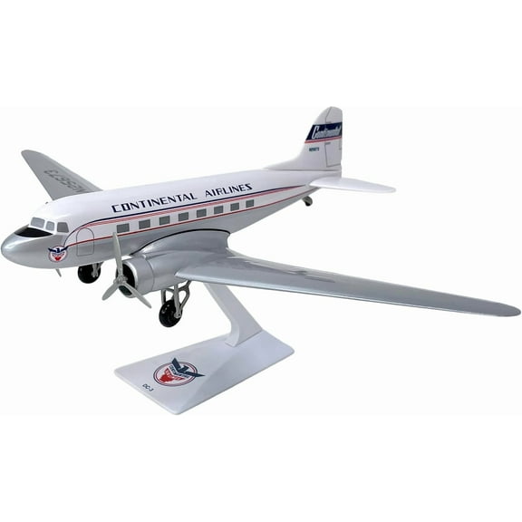 Flight Miniatures Continental DC‑3 1:100 Scale Snap‑Fit Model – Plastic Display Aircraft