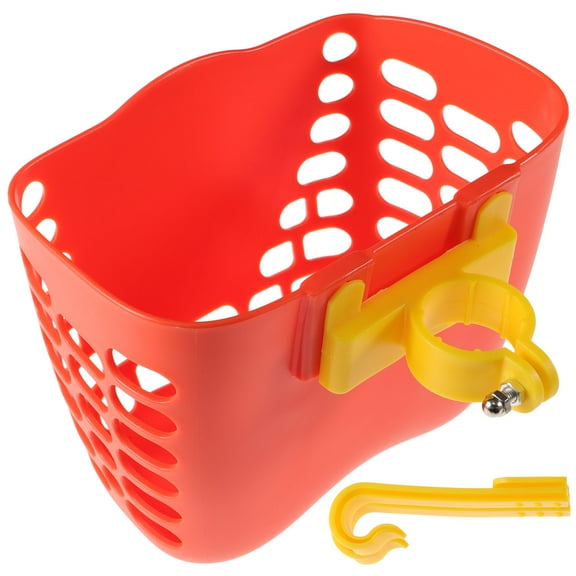 OHOIOLLA Front Bicycles Basket 1 Set Orange PP Material Rectangular Shape Durable and Secure for Children 7.5X5.3X4.7in
