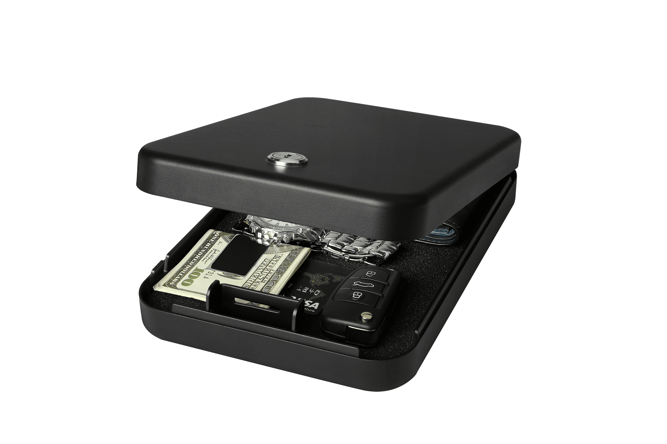 Fortress Small Portable Safes Model 11K10 with Key Lock and Steel