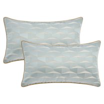 Unique Bargains 2pcs Satin Throw Pillow Covers for Sofa Bed Room Light Green 20" x 12"