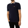 thumbnail image 2 of Trojan Gingham Check Trim Pique Polo Shirt, Blue, 2 of 5