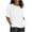White, variant on Nfurl Womens Elbow Length Sleeve Tops 2025 Plus Size Spring Clothes Casual Round Neck T-Shirts Loose Solid Color Shirt Blouses for Women Cozy Cotton Linen Blouses