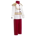 thumbnail image 3 of FYMNSI Boy Prince Charming Costume Halloween Carnival Cosplay Fancy Dress Up Medieval Royal Prince King Knight Outfit for Kids Jacket Top Pants Set 11-14 Years Wine Red, 3 of 6