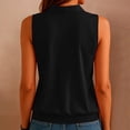 thumbnail image 6 of ClodeEU Women's Lapel Collar V Neck Sleeveless Button Down Blouse,Casual Loose Shirt With Stretch Hem Black,Women's Plus XXL, 6 of 7