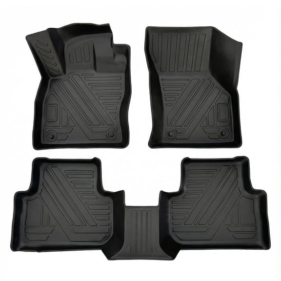 Custom Fit TPE Floor Mats for Volkswagen Tiguan 2018-2023 2024 - Waterproof Non Slip Heavy Duty All Weather Liners Front & Rear - Black