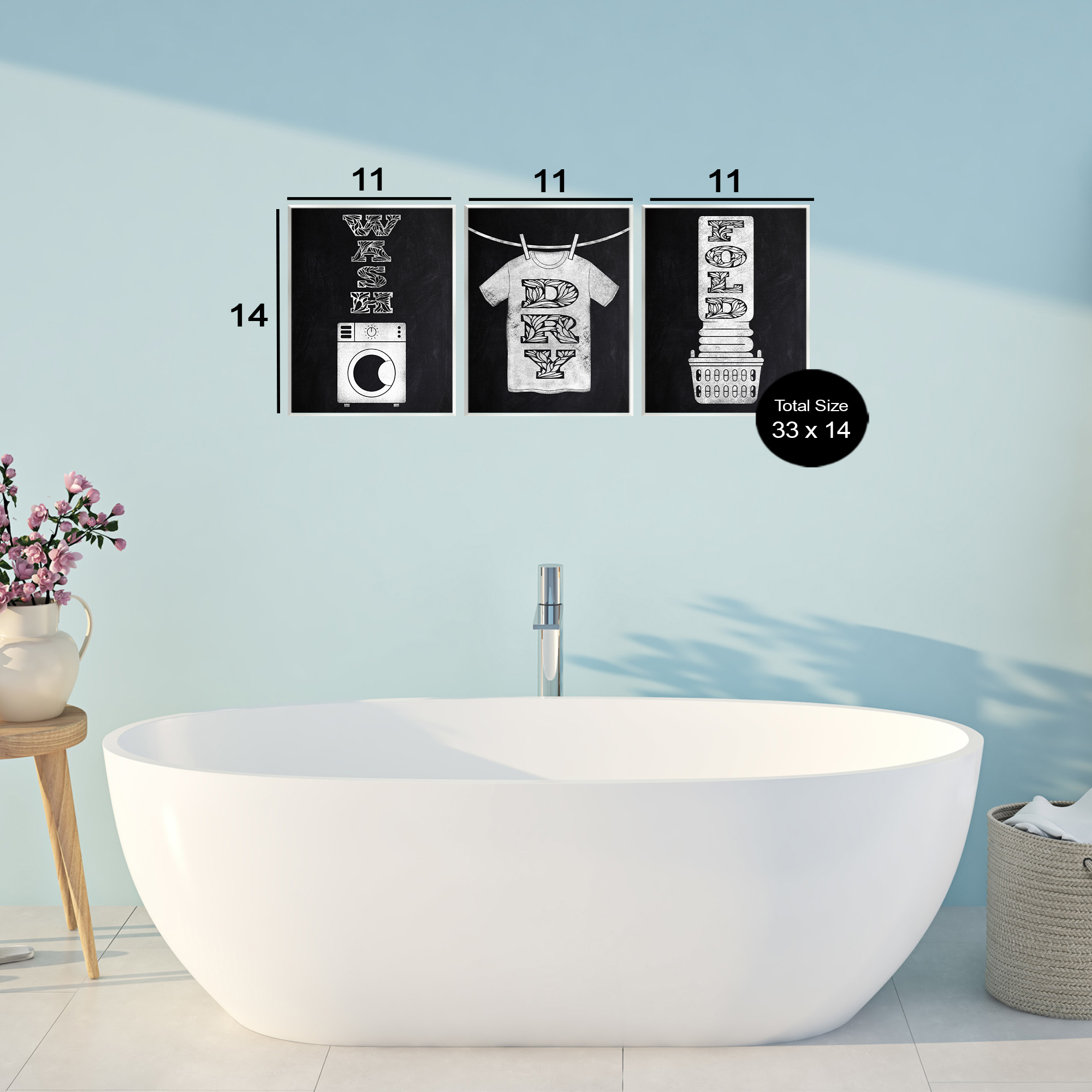 Wash & Dry Ornate Letters 3 Piece Wall Plaque Art Set, design by Marcus Prime