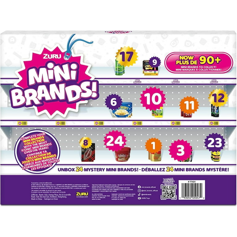 Mini Brands Advent Calendar 2023 by ZURU Mini Brands Limited Edition Advent  Calendar with 4 Exclusive Minis, Mystery Collectibles Toys Comes with 24