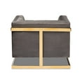 thumbnail image 4 of Baxton Studio Ambra Velvet Fabric with Gold Finish Accent Chair in Gray, 4 of 10