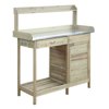 Convenience Concepts Deluxe Potting Bench with Cabinet- Natural Fir Wood Finish