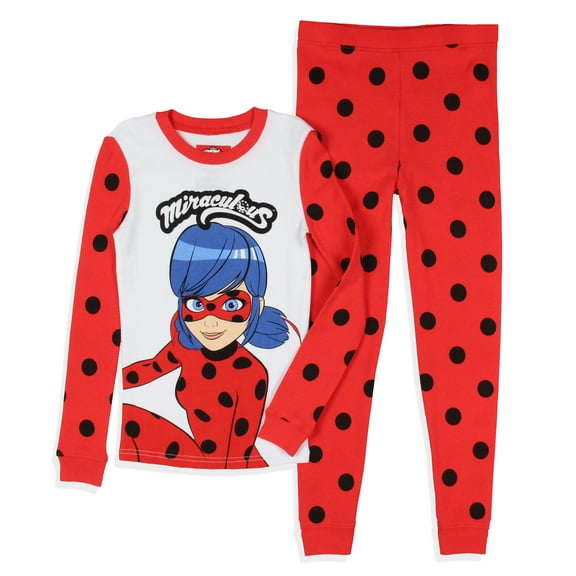 Miraculous: Tales of Ladybug & Cat Noir Girls' Tight Fit Sleep Pajama Set