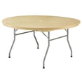 thumbnail image 2 of 60 inch Rhino Resin Round Folding Table w/Umbrella Hole - Tan, 2 of 5