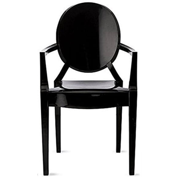 RETIRED Modern Plastic Dining Chair with Arms Stackable Acrylic Vanity, Set of 1, 1 piece