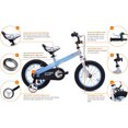 thumbnail image 3 of RoyalBaby Buttons Vélo pour Enfants 14 Pouces avec Roues Stabilisatrices et Frein à Rétropédalage, Bleu, 3 of 11